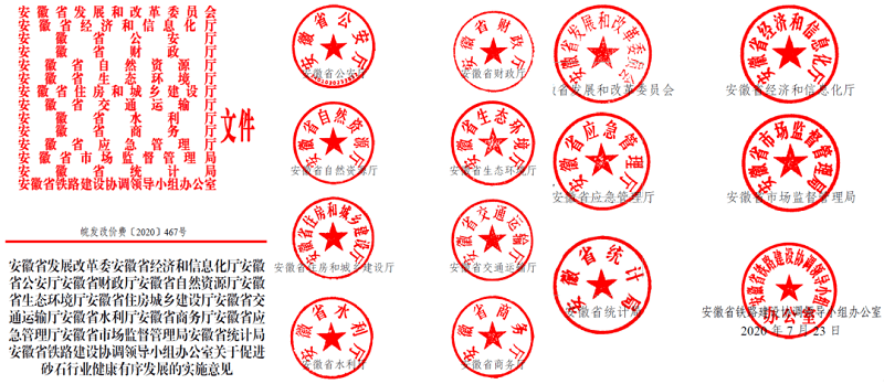 為促進(jìn)機(jī)制砂健康有序發(fā)展，安徽省發(fā)改委發(fā)布了實施方案文件